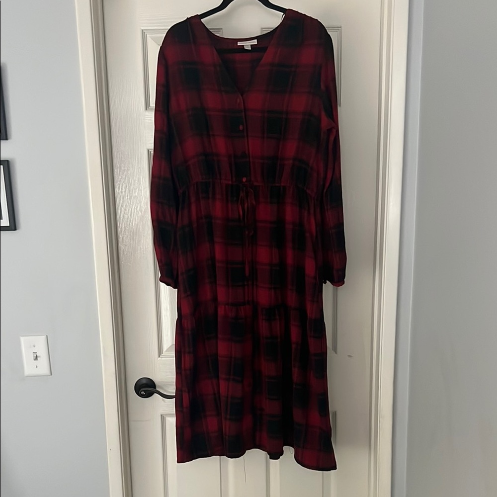 Knox Rose Red and Black Bishop Sleeve Sundress